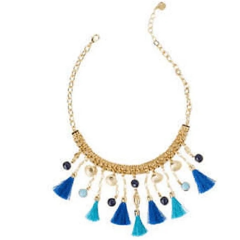Lilly Pulitzer Seaside Necklace with Blue and Gold Seashell Accents